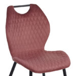 Καρέκλα Bongo pakoworld βελούδο σε σάπιο μήλο απόχρωση με μαύρα μεταλλικά πόδια 56.5x47x84εκ - Image 7