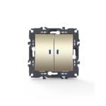 PRIME ΔΙΑΚ ΚΟΜΜΥΤΑΤΕΡ & LED ΛΥΧΝΙΑ ΠΡΟΣΑΝΑΤΟΛΙΣΜΟΥ (ΟΝ-ΟFF)ΚΛΙΠ 1+1P 10AX 250VAC IP20 MAT ΣΑΜΠΑΝΙΖΕ