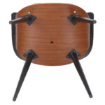 Πολυθρόνα Austen pakoworld PU μαύρο-πόδι καρυδί - Image 5