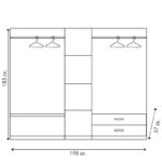 Ντουλάπα ρούχων πεντάφυλλη OLYMPUS pakoworld χρώμα wenge 198x57x183εκ - Image 7