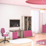 Γραφείο εργασίας Looney pakoworld χρώμα castillo-ροζ 100x55x75εκ - Image 2