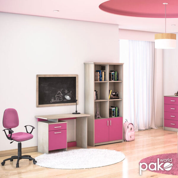 Γραφείο εργασίας Looney pakoworld χρώμα castillo-ροζ 100x55x75εκ - Image 2
