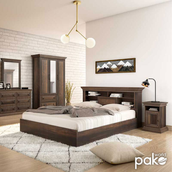 Κομοδίνο Mozart pakoworld χρώμα καρυδί 40x40x61εκ - Image 3