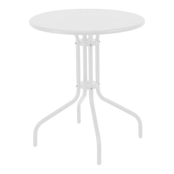 Τραπεζαρία Vergo-Calan pakoworld 3τεμ λευκό μέταλλο Φ60x70εκ - Image 5