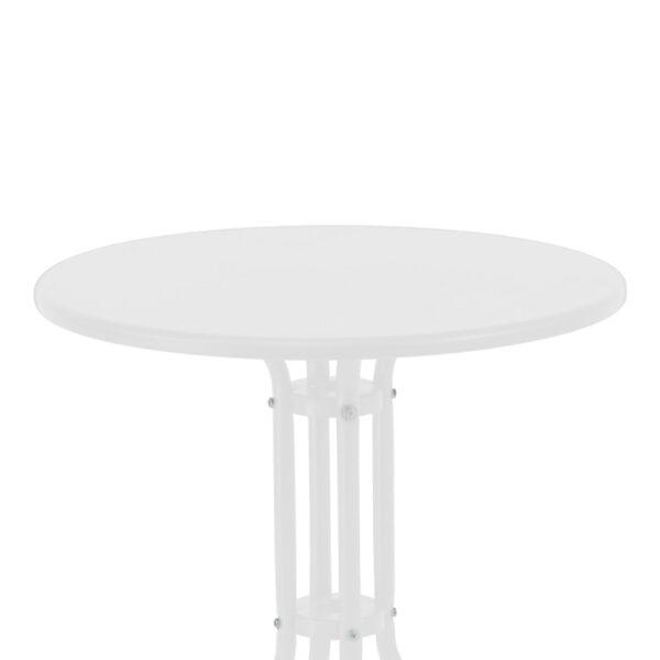 Τραπεζαρία Vergo-Calan pakoworld 3τεμ λευκό μέταλλο Φ60x70εκ - Image 6