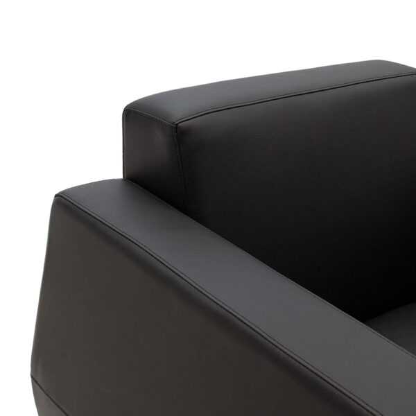Πολυθρόνα Dermis pakoworld inox-τεχνόδερμα μαύρο 88x75x75εκ - Image 5