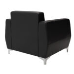 Πολυθρόνα Dermis pakoworld inox-τεχνόδερμα μαύρο 88x75x75εκ - Image 6