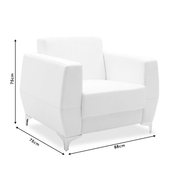 Πολυθρόνα Dermis pakoworld inox-τεχνόδερμα μαύρο 88x75x75εκ - Image 7