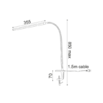 LED ΓΡΑΦΕΙΟΥ 5W 4000Κ ΑΦΗΣ ΜΑΥΡΟ+ΣΠΙΡΑΛ+ΣΦΙΓΚΤΗΡ 230VΗ85,5CM DELGADO - Image 3