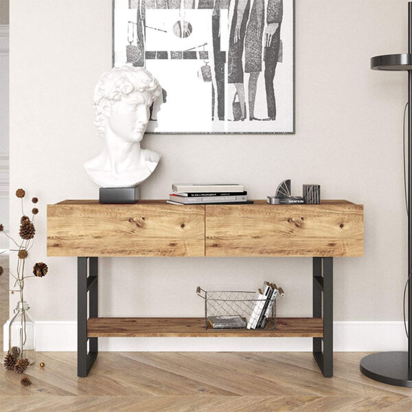 Κονσόλα Vien pakoworld oak-μαύρο 139x43x75,5εκ - Image 3