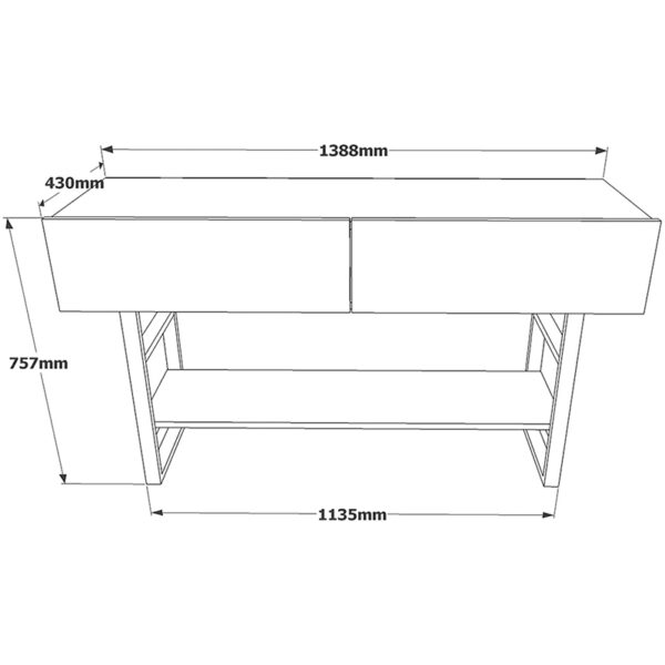 Κονσόλα Vien pakoworld oak-μαύρο 139x43x75,5εκ - Image 4