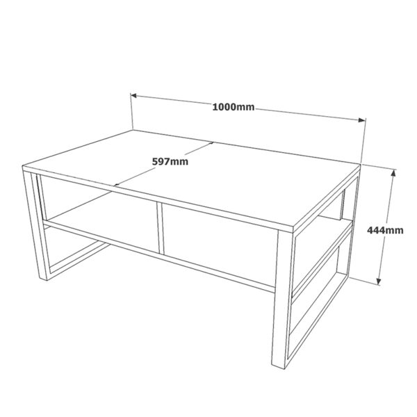 Τραπέζι σαλονιού Honora pakoworld oak-μαύρο 100x60x44,5εκ - Image 4