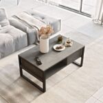 Τραπέζι σαλονιού Honora pakoworld ανθρακί antique-μαύρο 100x60x44.5εκ - Image 4