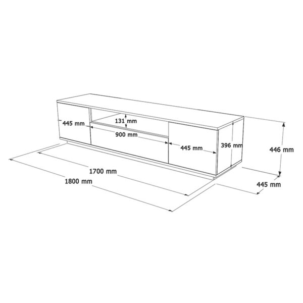 Έπιπλο τηλεόρασης Soren pakoworld sonoma-ανθρακί 180x.44.5x44.6εκ - Image 6