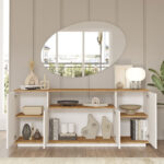 Μπουφές Placefol pakoworld μελαμίνης λευκό-φυσικό 180x44.5x75εκ - Image 3