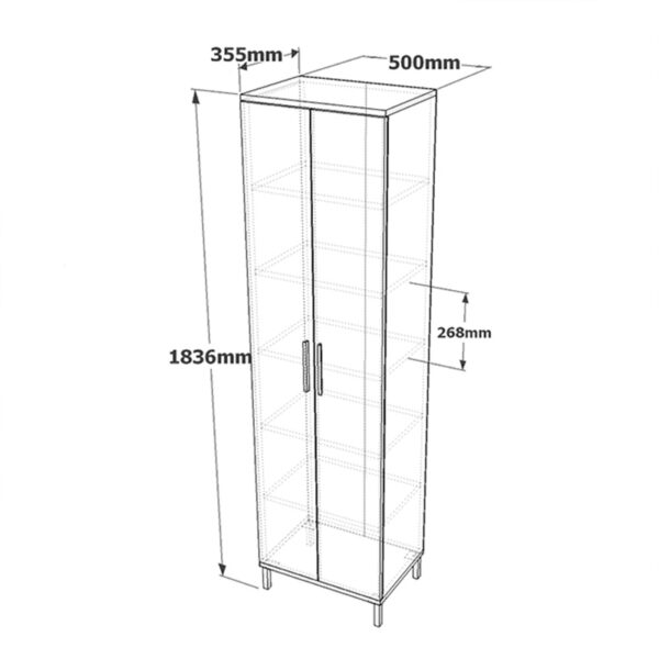 Στήλη Cambi pakoworld σε καφέ-ανθρακί απόχρωση 50x35.5x183.6εκ - Image 5