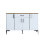Μπουφές Ubron pakoworld λευκό-καρυδί μελαμίνης 120x40x78.6εκ - Image 3
