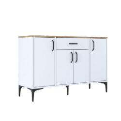 Μπουφές Ubron pakoworld λευκό-καρυδί μελαμίνης 120x40x78.6εκ