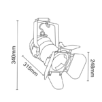 TRACK LIGHT No242 BLACK 4WIRE PAR30 E27 - Image 2