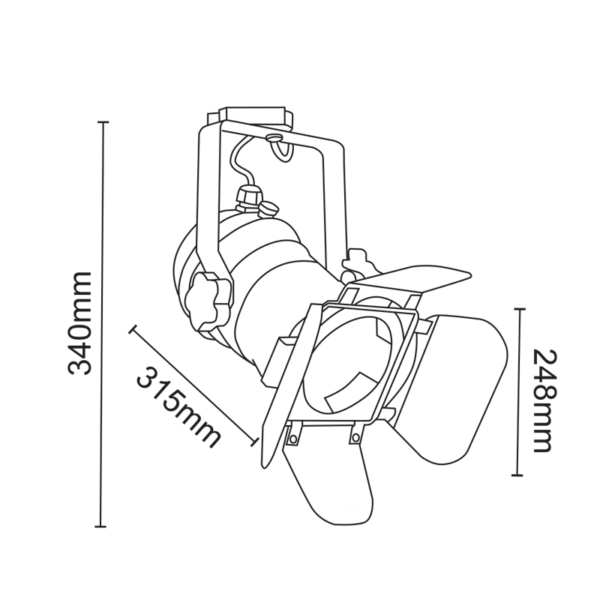 TRACK LIGHT No242 BLACK 4WIRE PAR30 E27 - Image 2