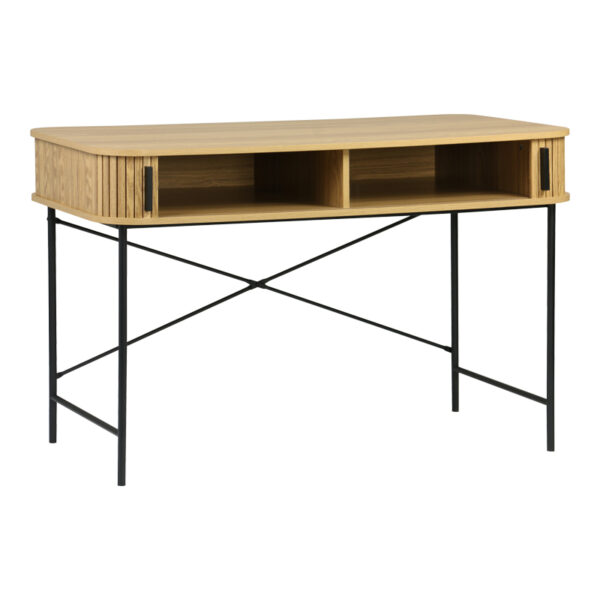 Γραφείο εργασίας Scandi pakoworld MDF/Metal σε φυσική απόχρωση με μεταλλικά μαύρα πόδια 120x60x76,5εκ - Image 3