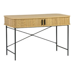 Γραφείο εργασίας Scandi pakoworld MDF/Metal σε φυσική απόχρωση με μεταλλικά μαύρα πόδια 120x60x76