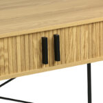 Γραφείο εργασίας Scandi pakoworld MDF/Metal σε φυσική απόχρωση με μεταλλικά μαύρα πόδια 120x60x76,5εκ - Image 4