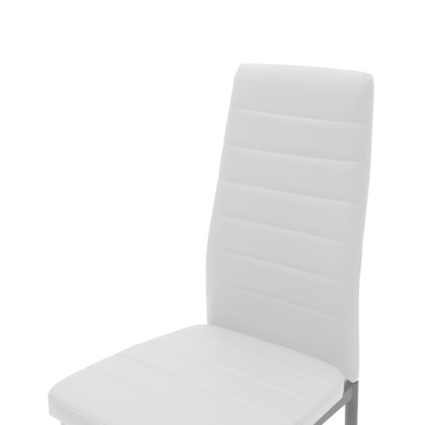 Καρέκλα Parker pakoworld μέταλλο-PU λευκό-γκρι πόδι 42x48x98εκ - Image 5