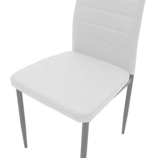 Καρέκλα Parker pakoworld μέταλλο-PU λευκό-γκρι πόδι 42x48x98εκ - Image 6