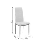 Καρέκλα Parker pakoworld μέταλλο-PU λευκό-γκρι πόδι 42x48x98εκ - Image 7