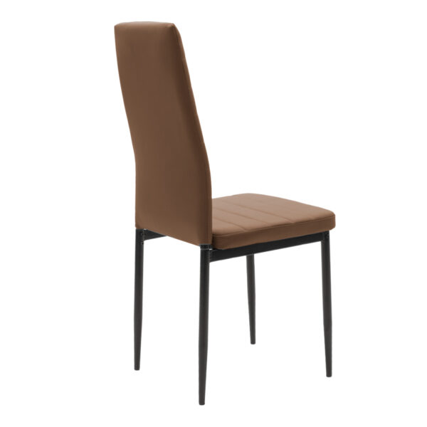 Καρέκλα Parker pakoworld PU cappuccino-μαύρο πόδι 42x48x98εκ - Image 2