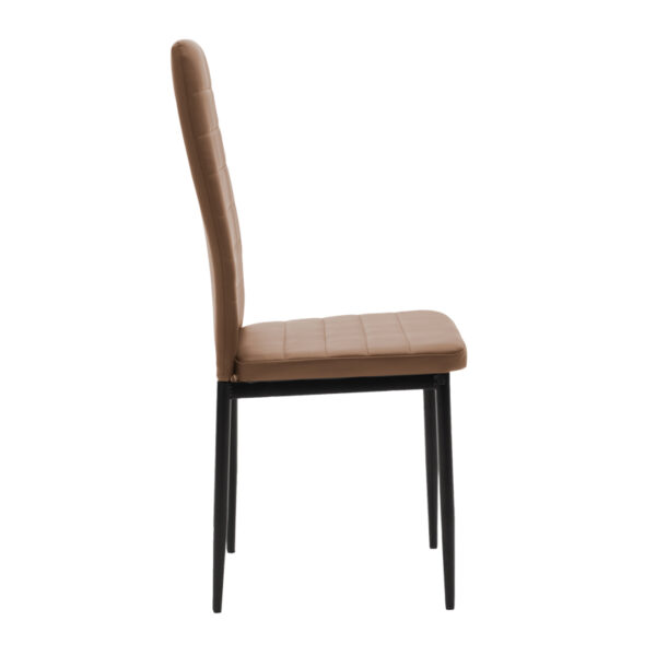 Καρέκλα Parker pakoworld PU cappuccino-μαύρο πόδι 42x48x98εκ - Image 3