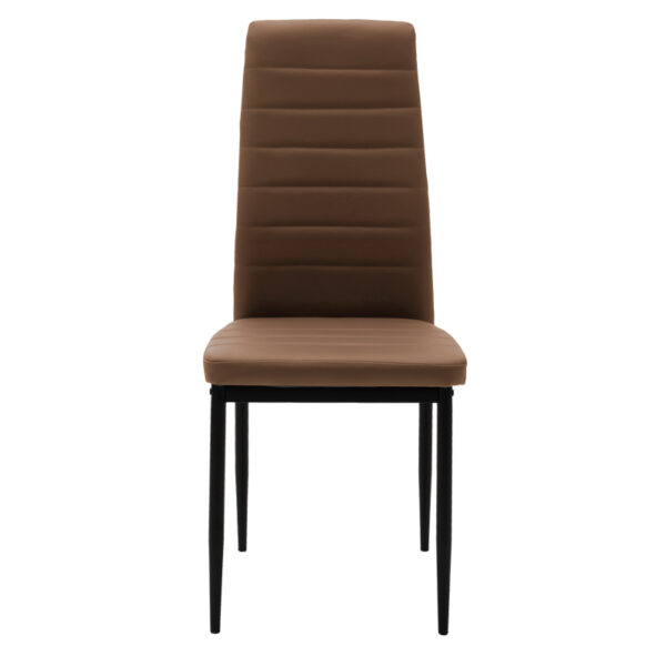 Καρέκλα Parker pakoworld PU cappuccino-μαύρο πόδι 42x48x98εκ - Image 4