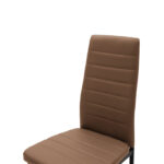 Καρέκλα Parker pakoworld PU cappuccino-μαύρο πόδι 42x48x98εκ - Image 5