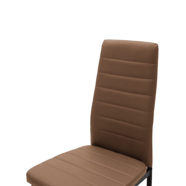 Καρέκλα Parker pakoworld PU cappuccino-μαύρο πόδι 42x48x98εκ - Image 5