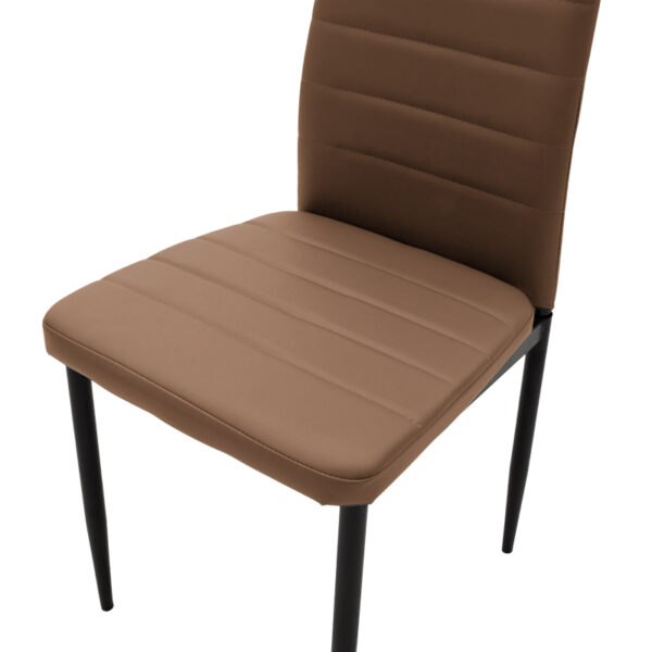 Καρέκλα Parker pakoworld PU cappuccino-μαύρο πόδι 42x48x98εκ - Image 6