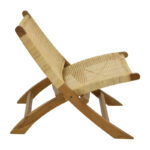 Πολυθρόνα Jerenze pakoworld φυσικό teak ξύλο-φυσικό rattan 65x78x68εκ - Image 3
