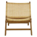 Πολυθρόνα Jerenze pakoworld φυσικό teak ξύλο-φυσικό rattan 65x78x68εκ - Image 4