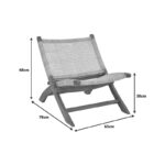 Πολυθρόνα Jerenze pakoworld φυσικό teak ξύλο-φυσικό rattan 65x78x68εκ - Image 8