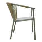 Πολυθρόνα στοιβαζόμενη Convince pakoworld αλουμίνιο με καφέ σκελετό-textilene-pe rattan 56x63x82εκ - Image 3