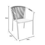 Πολυθρόνα στοιβαζόμενη Convince pakoworld αλουμίνιο με καφέ σκελετό-textilene-pe rattan 56x63x82εκ - Image 8