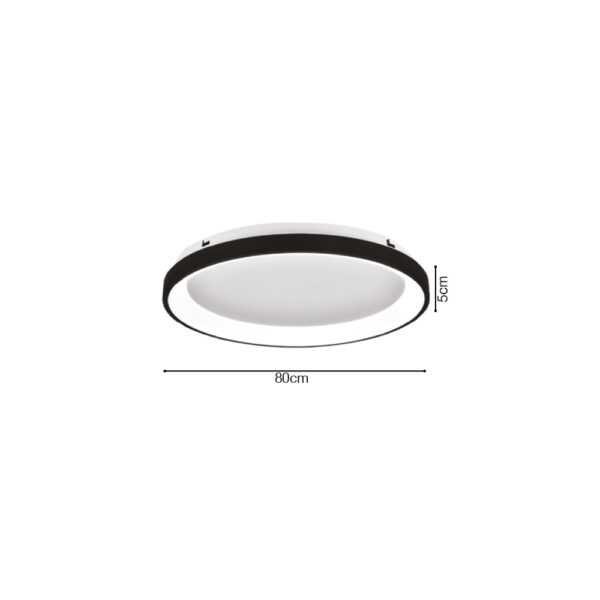 Inlight Πλαφονιέρα οροφής LED 38W 3CCT από μαύρο μέταλλο και ακρυλικό D:80x5cm (42044-A-Black) - Image 2