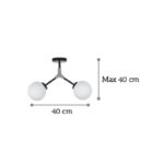 InLight Κρεμαστό φωτιστικό από μαύρο μέταλλο και λευκή οπαλίνα 2XE27 D:40cm (6167-2-GL) - Image 2