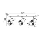 NETTO ΕΠΙΤΟΙΧΙΟ Φ/Σ 3ΧGU10 ΓΚΡΙ ΜΕΤΑΛΛΙΚΟ 43Χ10Χ16CM KRYPTON - Image 2