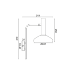 NETTO ΕΠΙΤΟΙΧΟ Φ/Σ 1ΧΕ27 ΟΡΕΙΧΑΛΚΟ+ΜΑΥΡΟ 32Χ20X41CM SHERLOCK - Image 2