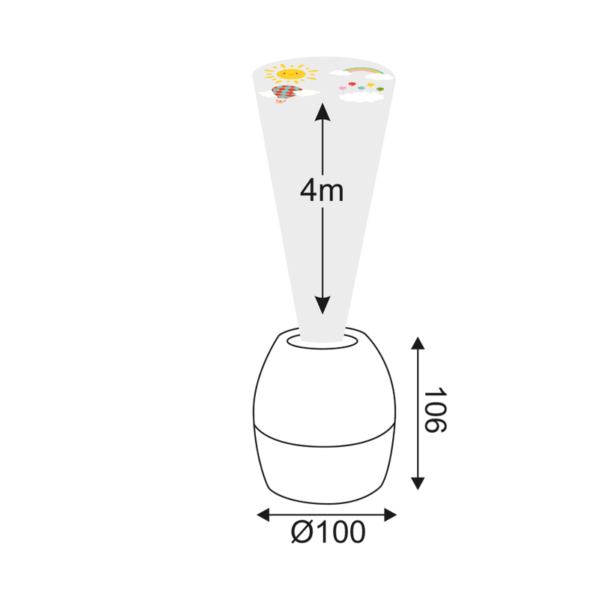 2 IN 1 8W LED NIGHT LIGHT & PROJECTOR WITH 4 PATTERNS AND 1M USB CABLE OR 3XAA - Image 2