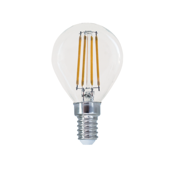 LED FILAMENT E14 G45 4W 2700K 230V AC 480LM RA80 30000H 360°