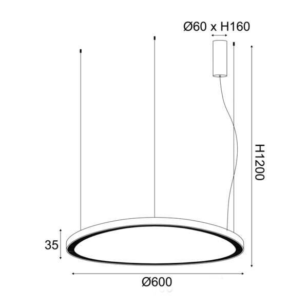 ^ΥΠΟ ΚΑΤΑΡΓΗΣΗ ΚΡΕΜΑΣΤΟ Φ/Σ LED 54W 3000K 4000LM HARMONY ΧΡΥΣΟ ΑΛΟΥΜΙΝΙΟ IP20 D60XH120CM - Image 2