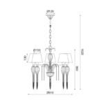 NETTO ΚΡΕΜ Φ/Σ 5ΧΕ14 ΜΕΤΑΛ. ΜΑΥΡ+ΑΜΠΑΖ+ΓΥΑΛ+ΑΛΥΣ CHROME Φ61ΧΗ102CM PALERMO - Image 2