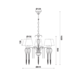 NETTO ΚΡΕΜ Φ/Σ 5ΧΕ14 ΜΕΤ ΛΕΥΚ-ΧΡΥΣ+ΑΜΠΑΖ+ΓΥΑΛ+ΑΛΥΣ GOLD Φ61ΧΗ102CM PALERMO - Image 2